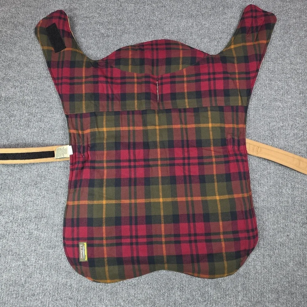 L.L.Bean Reversible Field Dog Coat Jacket XL Plaid Tan Cotton Warm‎ Outdoor
